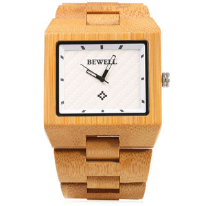 2017 New Bewell Wood Men Watch Wooden Bangle Quartz Watch With Calendar Display Role Men Relogio Masculino Casual Cool Watches