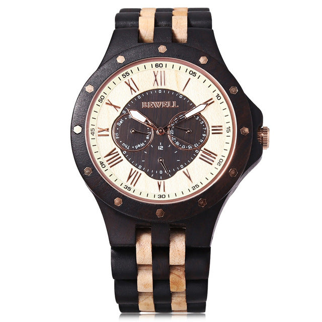 New Fashion Wooden Men Watch Luxury Brand Bewell Quartz Watches Casual Sport Business Wirstwatch Relogio Masculino Best Gift