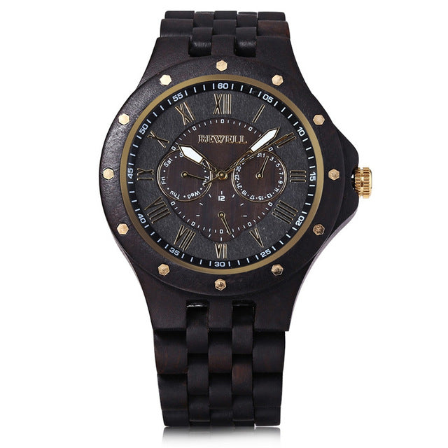 New Fashion Wooden Men Watch Luxury Brand Bewell Quartz Watches Casual Sport Business Wirstwatch Relogio Masculino Best Gift