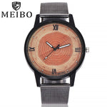 MEIBO Fashion Women Stainless Steel Black Mesh Wooden Watch Casual Vintage Wooden Dress Watch Quartz Wristwatches Drop Shopping